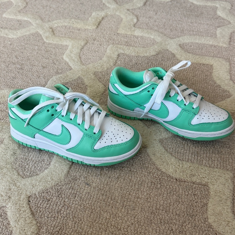 Nike Dunks. Aqua and White Sneakers